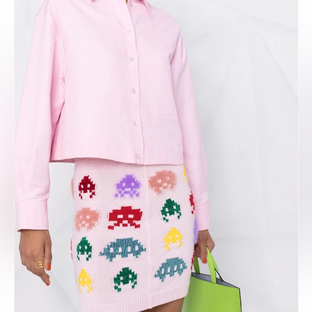 Stella McCartney alien intarsia knit mini skirt